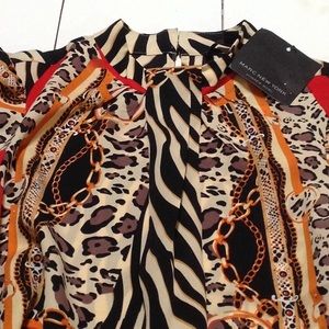Long sleeve animal print shirt